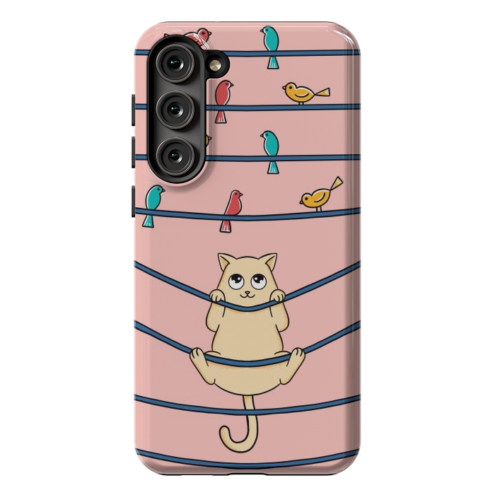 Galaxy S23 Plus StrongFit Cat and birds by Coffee Man