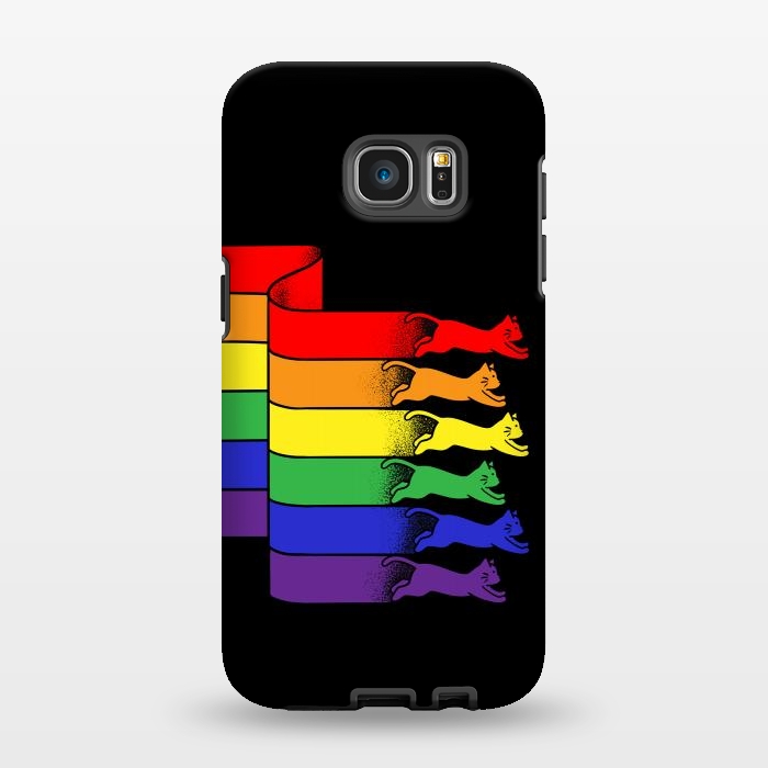 Galaxy S7 EDGE StrongFit Cats Rainbow flag by Coffee Man