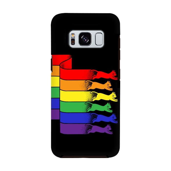 Galaxy S8 StrongFit Cats Rainbow flag by Coffee Man