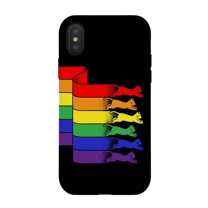 iPhone Xs / X StrongFit Cats Rainbow flag by Coffee Man
