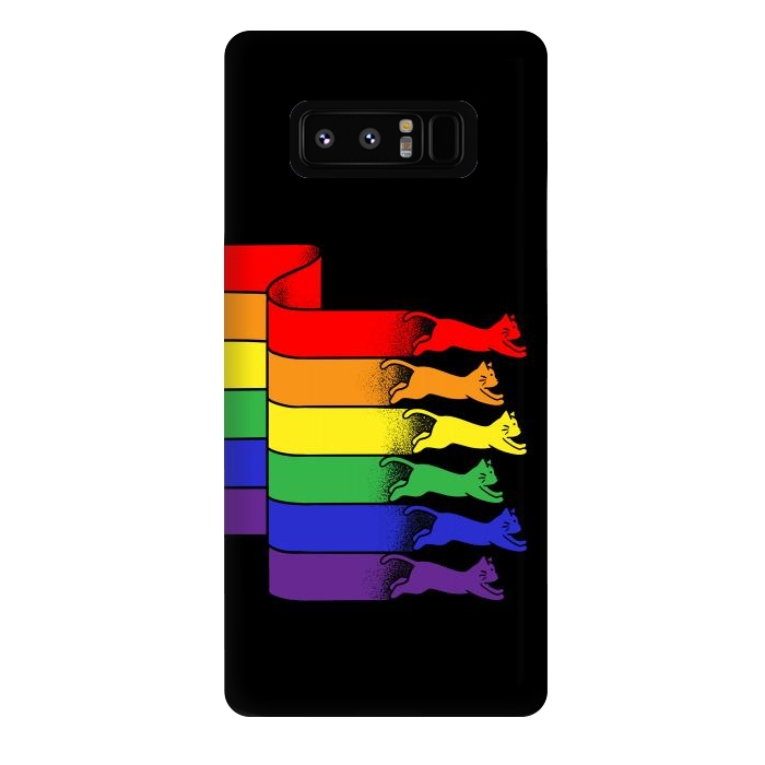 Galaxy Note 8 StrongFit Cats Rainbow flag by Coffee Man