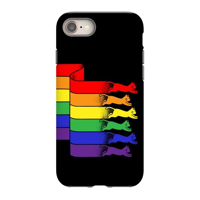 iPhone 8 StrongFit Cats Rainbow flag by Coffee Man