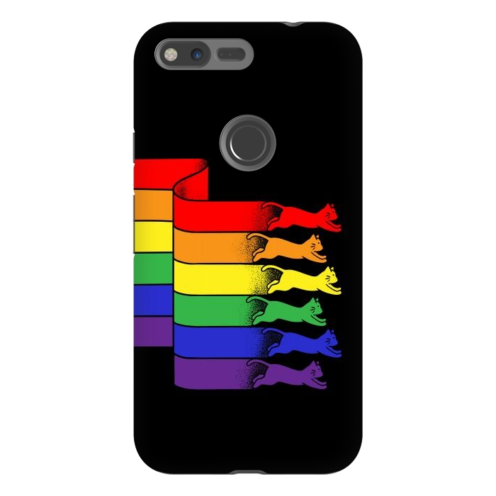 Pixel XL StrongFit Cats Rainbow flag by Coffee Man