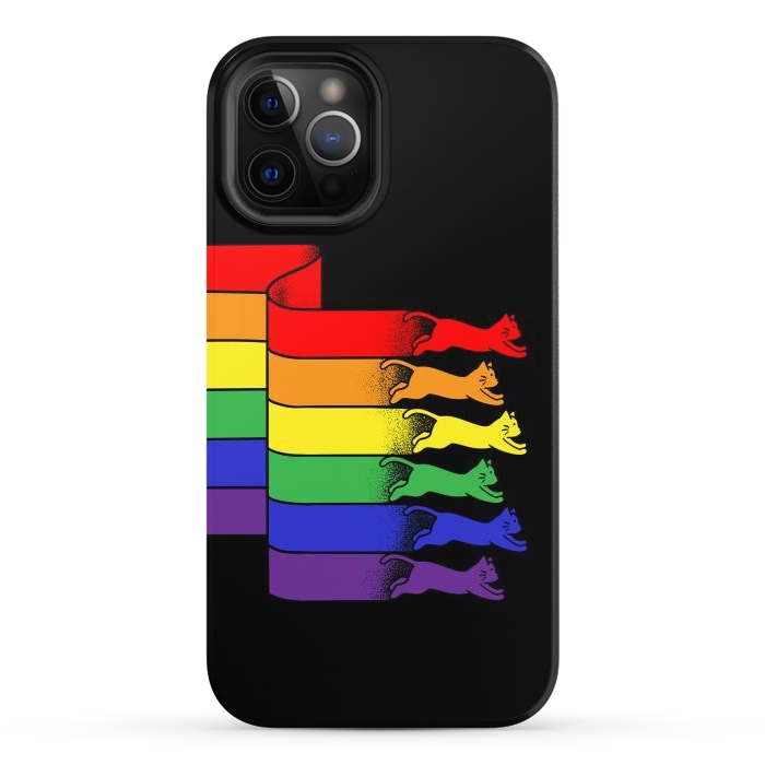 iPhone 12 Pro StrongFit Cats Rainbow flag by Coffee Man
