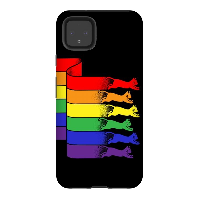 Pixel 4XL StrongFit Cats Rainbow flag by Coffee Man