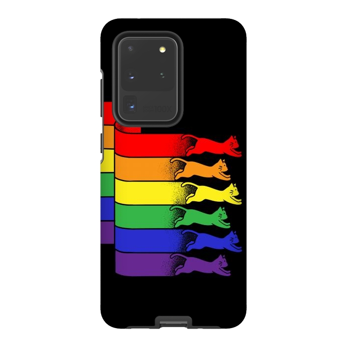 Galaxy S20 Ultra StrongFit Cats Rainbow flag by Coffee Man