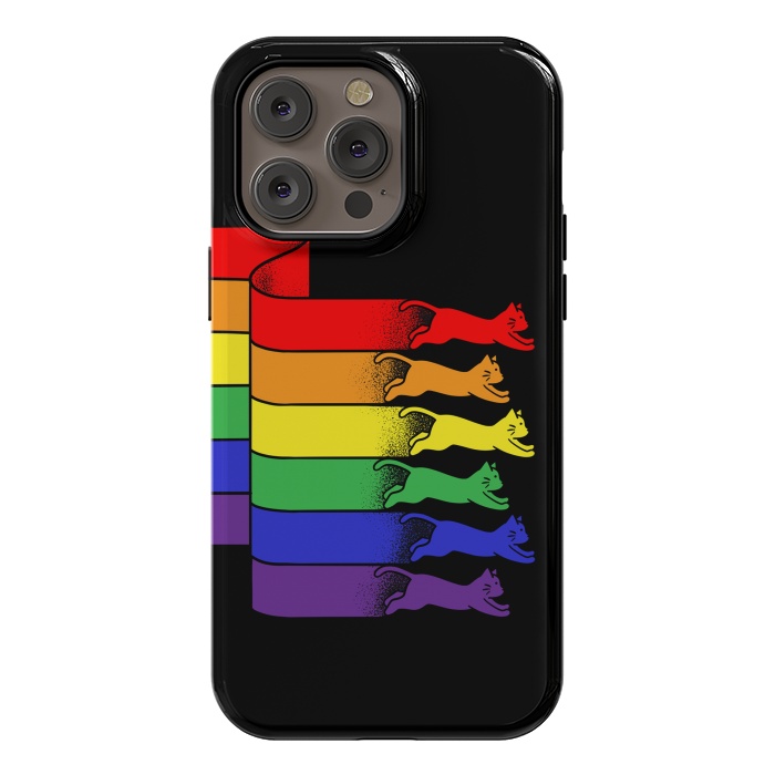 iPhone 14 Pro max StrongFit Cats Rainbow flag by Coffee Man