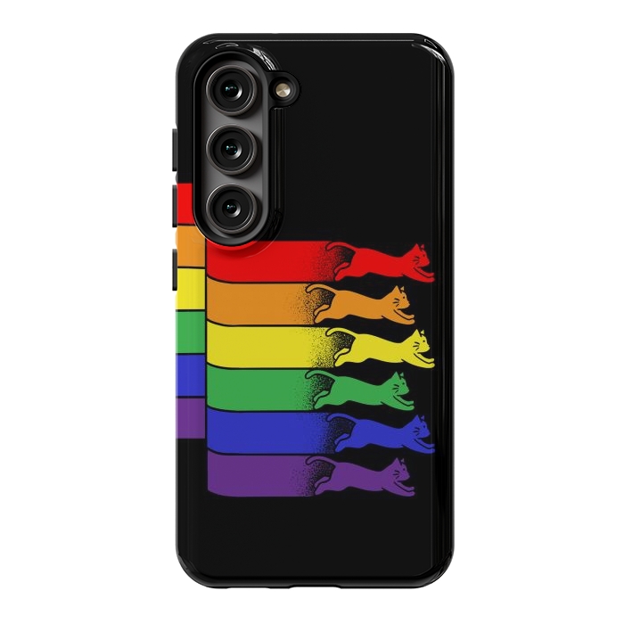 Galaxy S23 StrongFit Cats Rainbow flag by Coffee Man