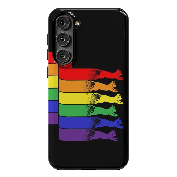 Galaxy S23 Plus StrongFit Cats Rainbow flag by Coffee Man