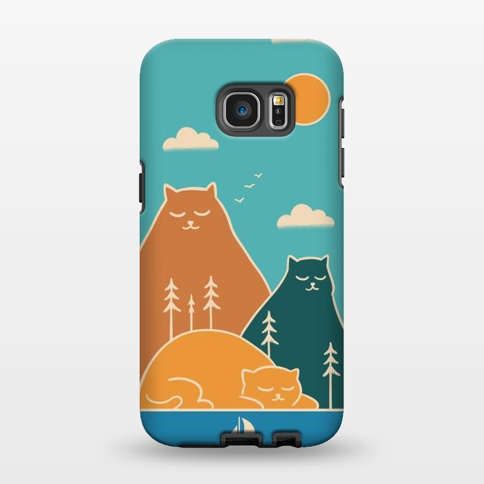 Galaxy S7 EDGE StrongFit Cats mountains nature by Coffee Man