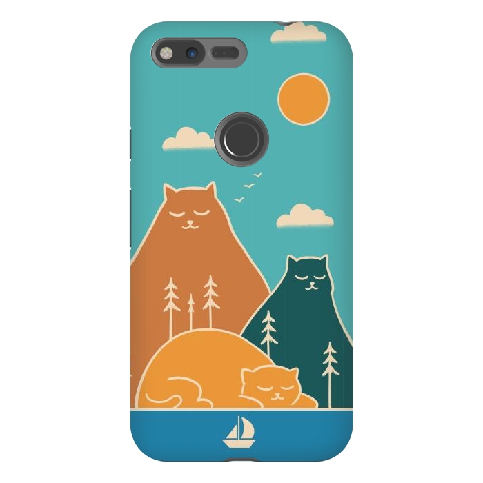 Pixel XL StrongFit Cats mountains nature by Coffee Man