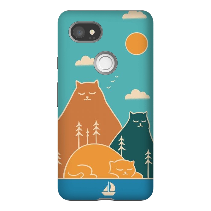 Pixel 2XL StrongFit Cats mountains nature by Coffee Man