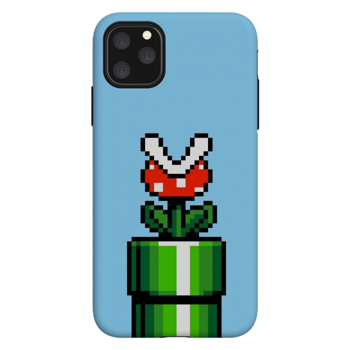 iPhone 11 Pro Max StrongFit Carnivorous Plant Pixel Art by Mitxel Gonzalez