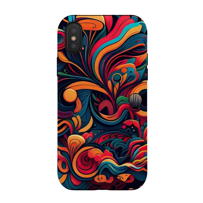 iPhone Xs / X StrongFit Abstract Doodle by Texnotropio