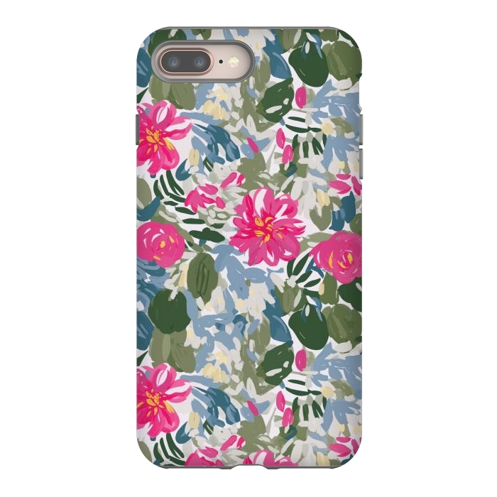 iPhone 7 plus StrongFit Pink magenta floral  by Josie