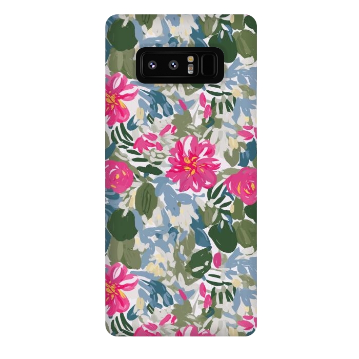 Galaxy Note 8 StrongFit Pink magenta floral  by Josie