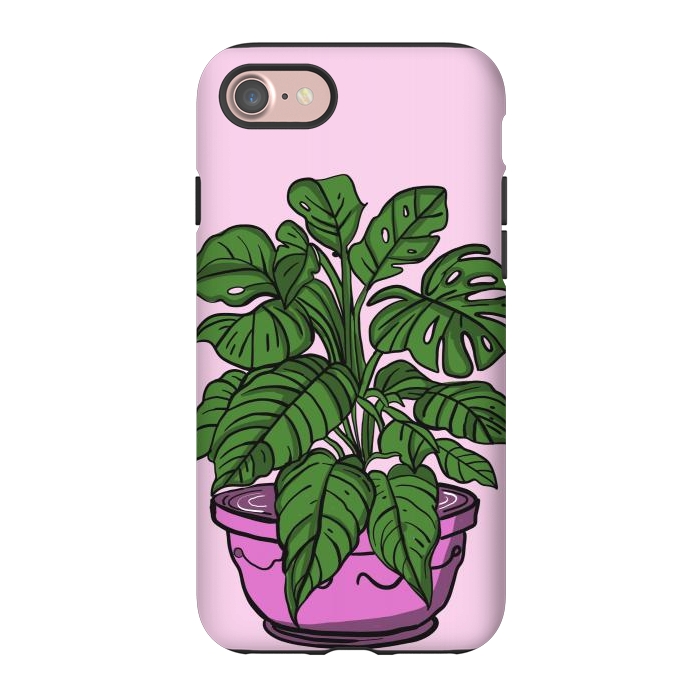 iPhone 7 StrongFit Monstera leaves in a potted plant by Josie