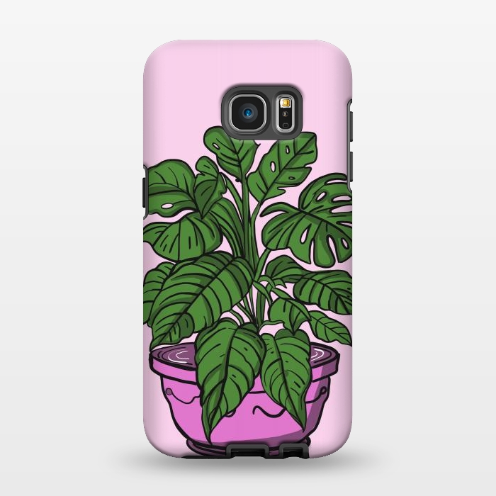 Galaxy S7 EDGE StrongFit Monstera leaves in a potted plant by Josie