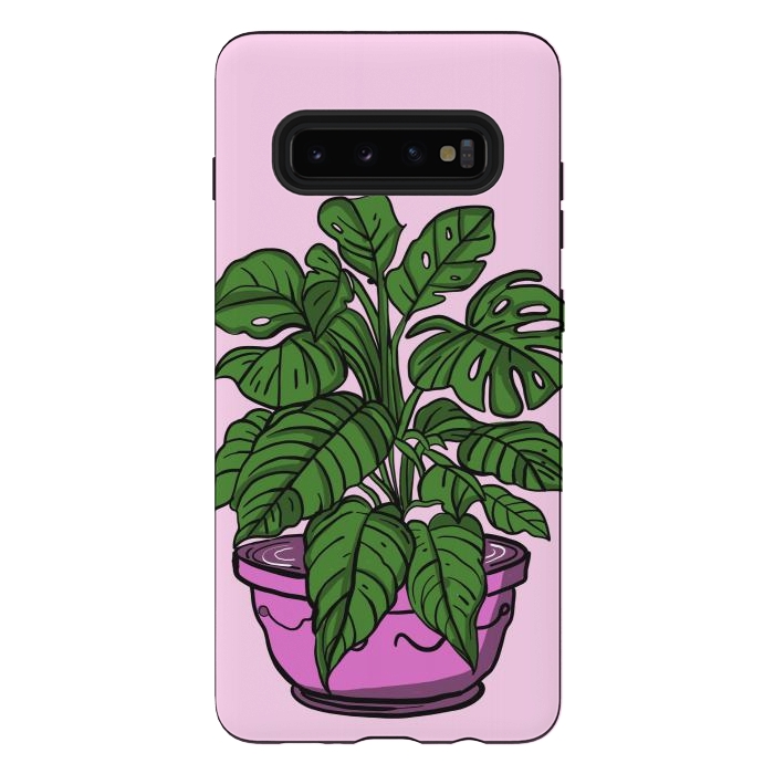 Galaxy S10 plus StrongFit Monstera leaves in a potted plant by Josie
