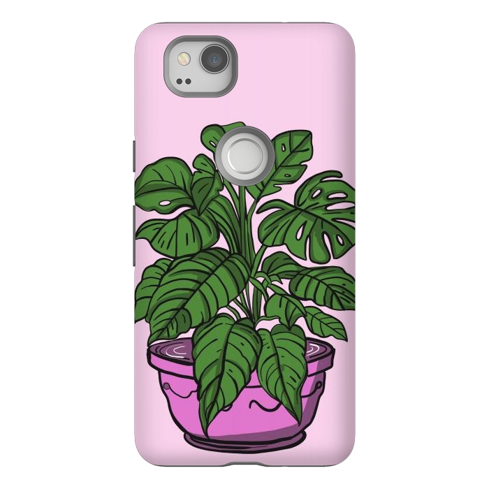 Pixel 2 StrongFit Monstera leaves in a potted plant by Josie