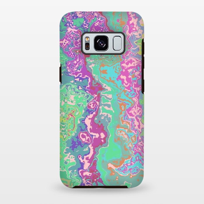 Galaxy S8 plus StrongFit Marble pink green fluid art by Josie