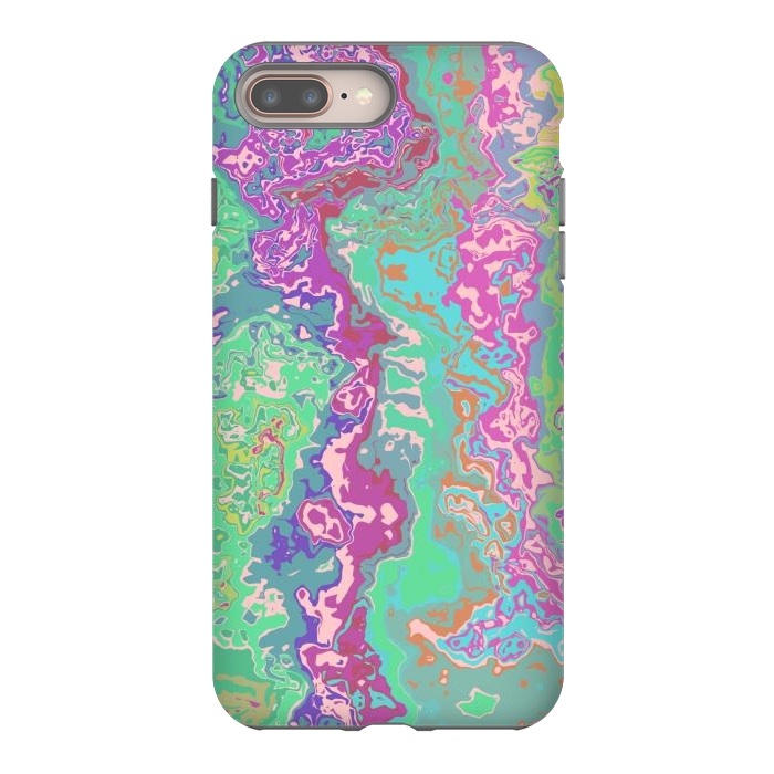 iPhone 8 plus StrongFit Marble pink green fluid art by Josie