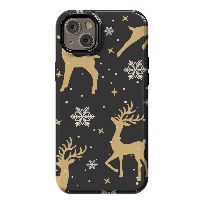 iPhone 14 Plus StrongFit gold deers xmas  by haroulita