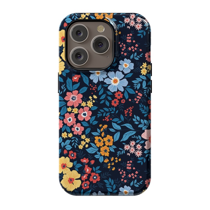 iPhone 14 Pro StrongFit Flowers in the Darkness by ArtsCase