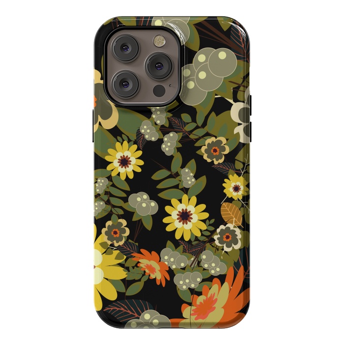iPhone 14 Pro max StrongFit Green Flowers by ArtsCase