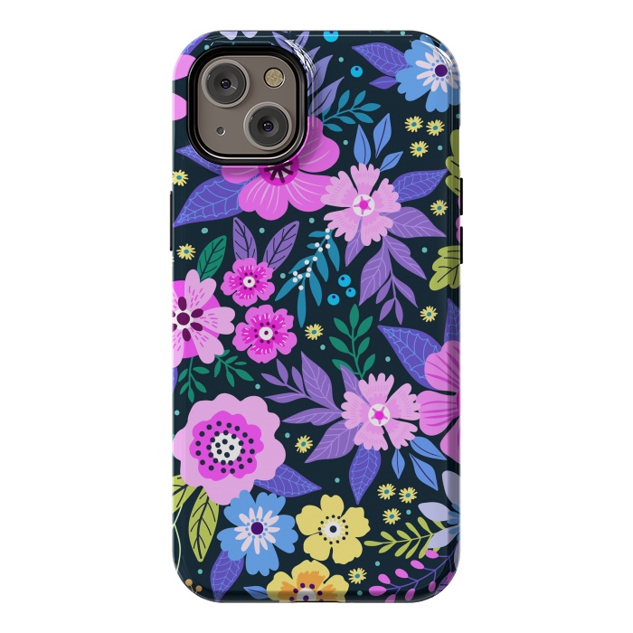 iPhone 14 Plus StrongFit Pink Multicolor WildFlowers at Best by ArtsCase