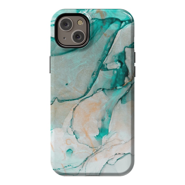 iPhone 14 Plus StrongFit Tropical Green Marble by ArtsCase