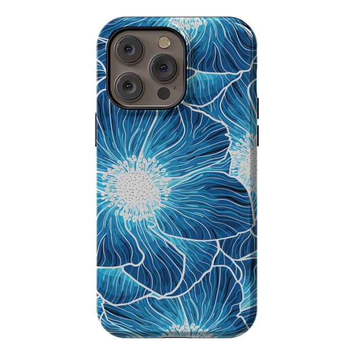 iPhone 14 Pro max StrongFit Blue Anemones Wildflower G605 by Medusa GraphicArt