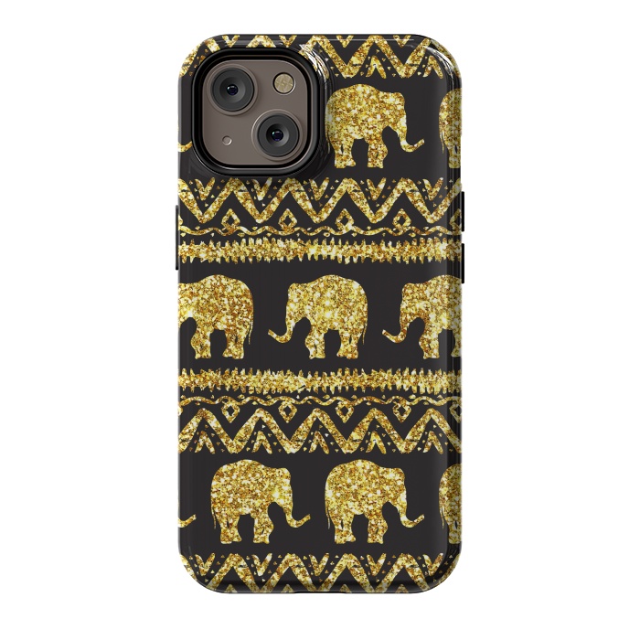 iPhone 14 StrongFit glitter elephant by haroulita