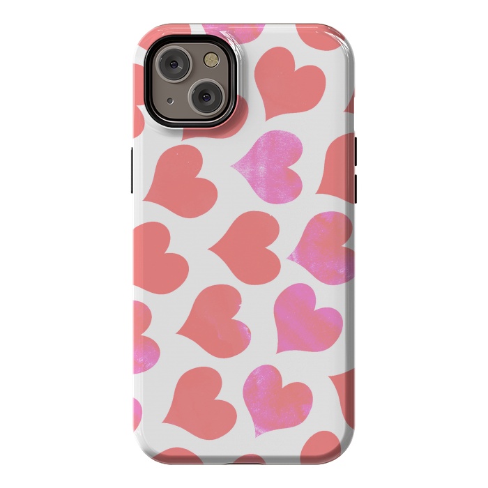 iPhone 14 Plus StrongFit Bold Red-Pink hearts by Oana 