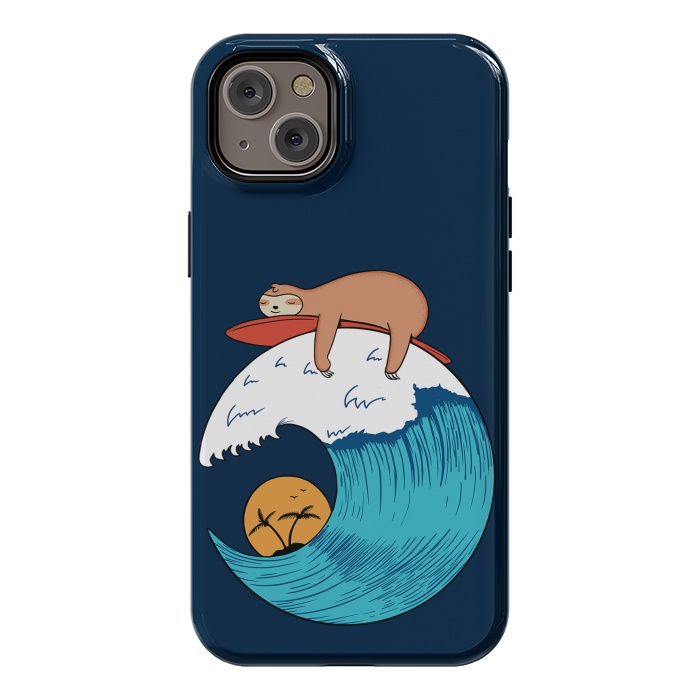 iPhone 14 Plus StrongFit Sloth Beach by Coffee Man