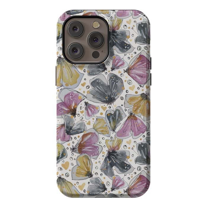 iPhone 14 Pro max StrongFit Fabulous Flowery Flowers by Paula Ohreen