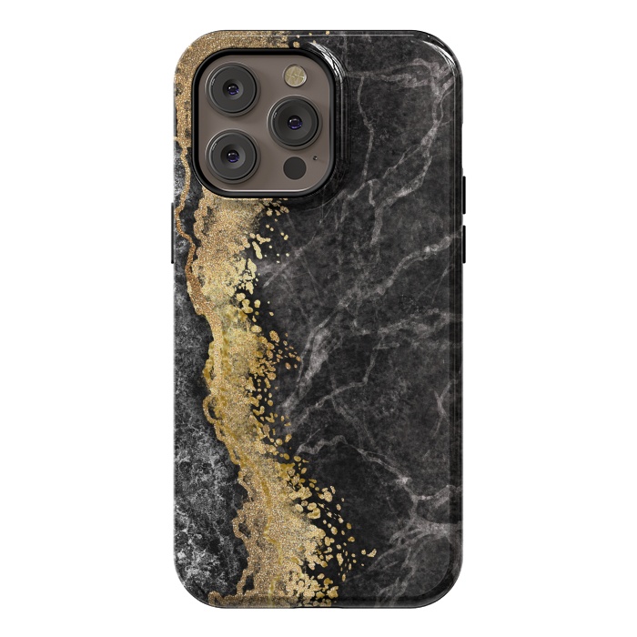 iPhone 14 Pro max StrongFit Abstract background creative marble texture and gold leaf by ArtsCase
