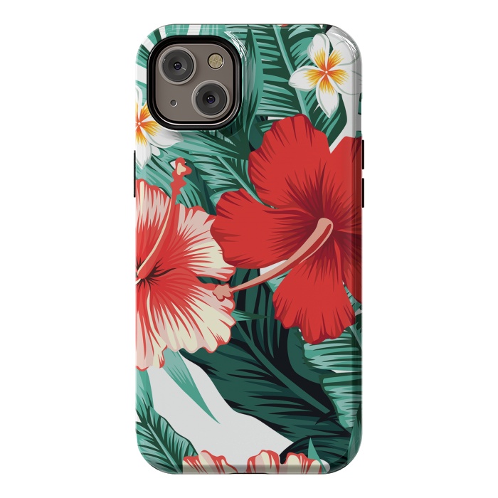 iPhone 14 Plus StrongFit Exotic Green Tropical Palm fern Leaves by ArtsCase