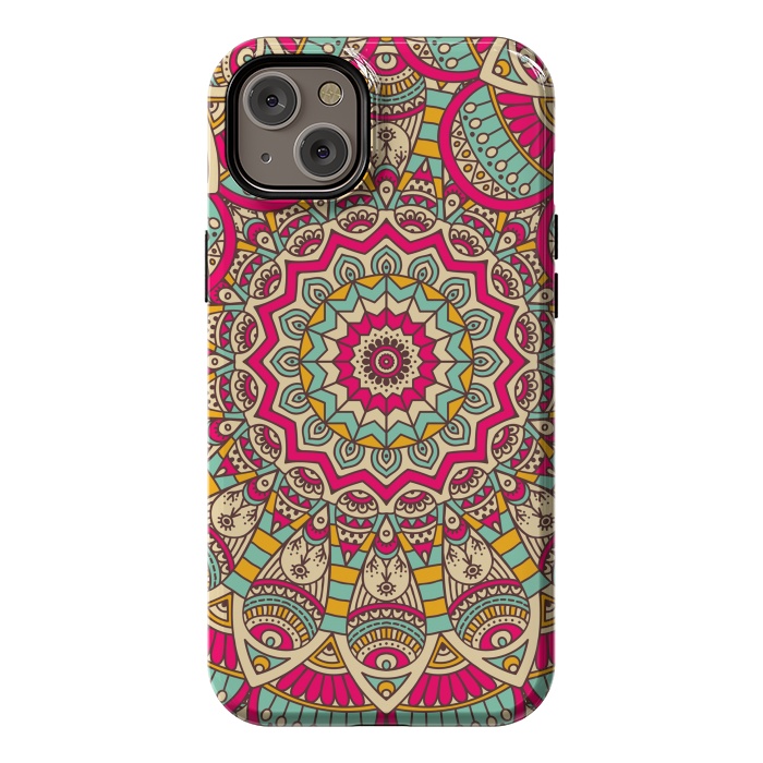 iPhone 14 Plus StrongFit Ethnic floral seamless and Madala pattern by ArtsCase