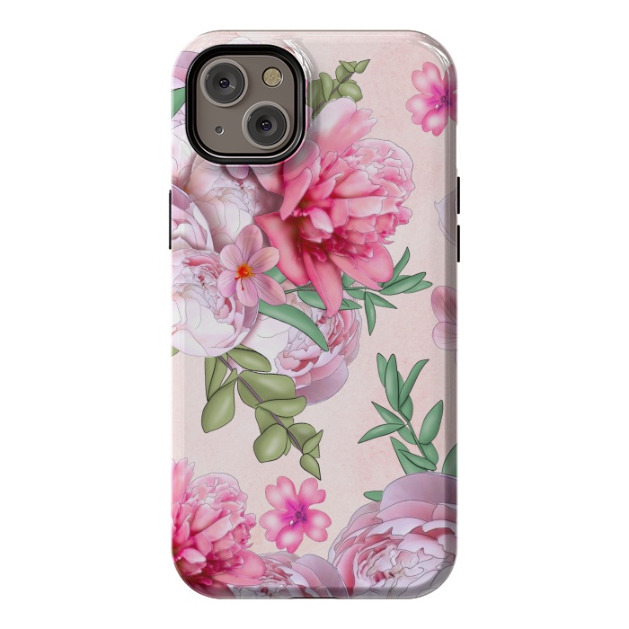 iPhone 14 Plus StrongFit purple pink peony flowers by haroulita