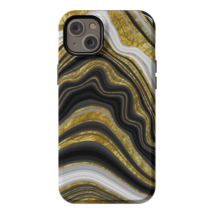 iPhone 14 Plus StrongFit elegant marble golden waves by haroulita