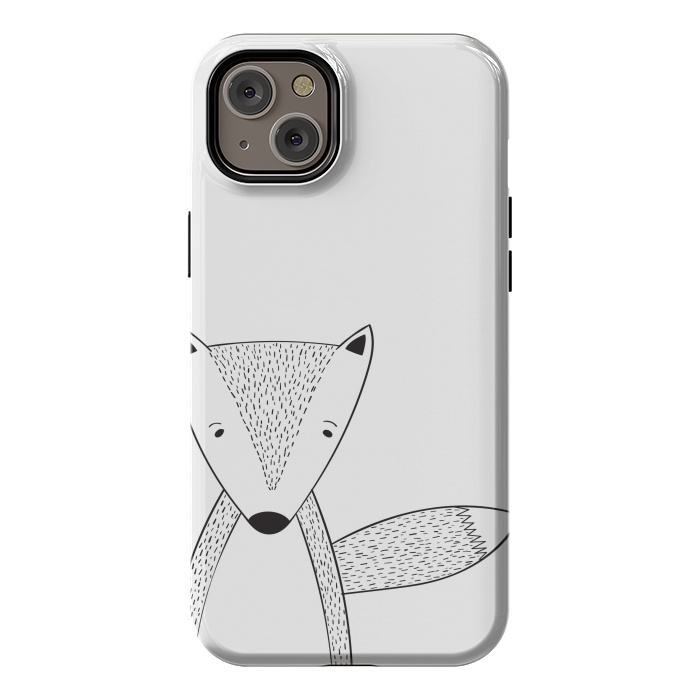 iPhone 14 Plus StrongFit cute black white fox by haroulita