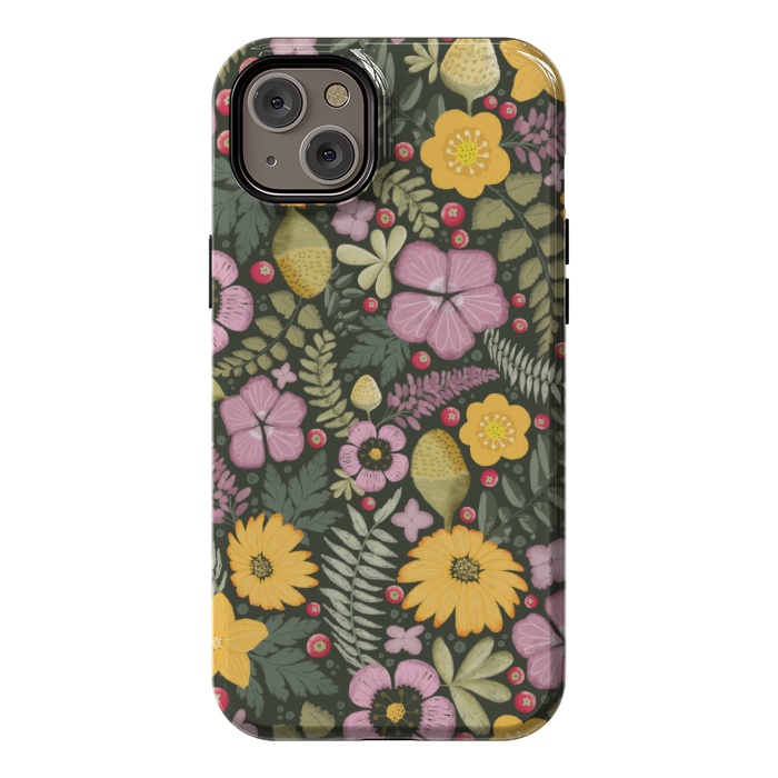 iPhone 14 Plus StrongFit Olive's Garden on Dark Gray by Paula Ohreen