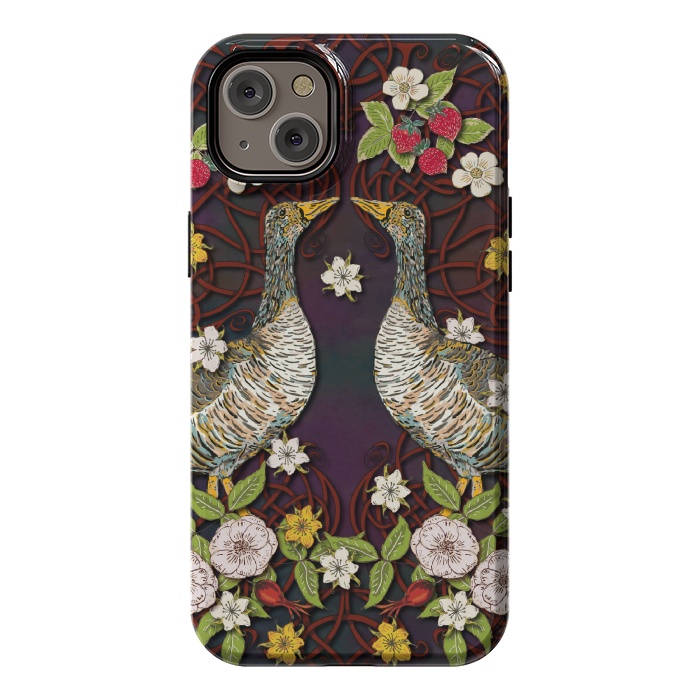 iPhone 14 Plus StrongFit Summer Strawberry Geese by Lotti Brown