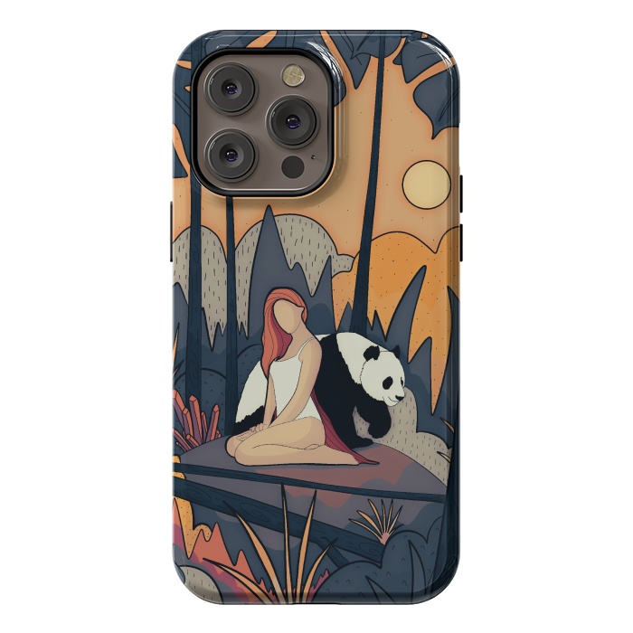 iPhone 14 Pro max StrongFit The panda and the girl by Steve Wade (Swade)