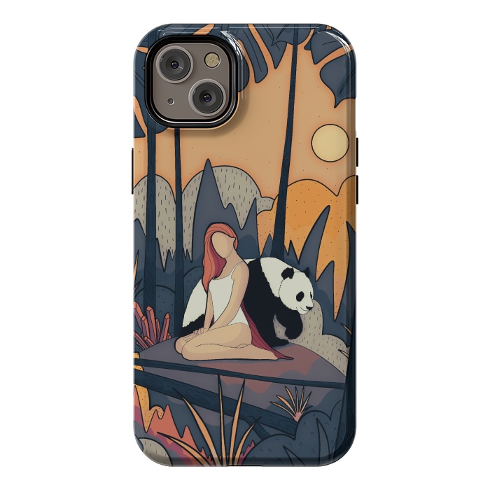 iPhone 14 Plus StrongFit The panda and the girl by Steve Wade (Swade)