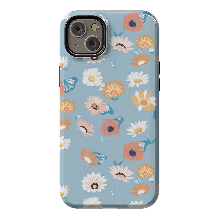 iPhone 14 Plus StrongFit Pastel daisy petals and butterflies - colorful aesthetic pattern by Oana 
