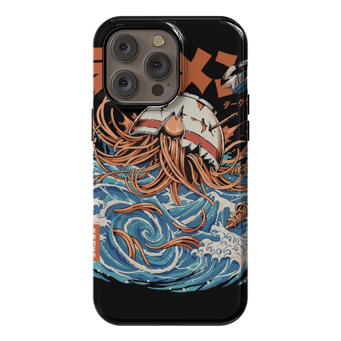 iPhone 14 Pro max StrongFit Black Dark Great Ramen off Kanagawa by Ilustrata