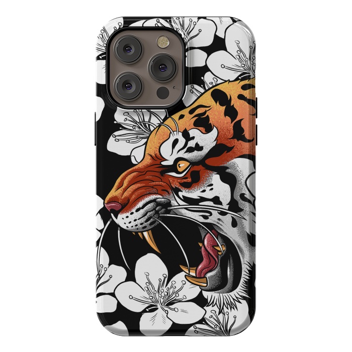 iPhone 14 Pro max StrongFit Flowers Tiger by Alberto
