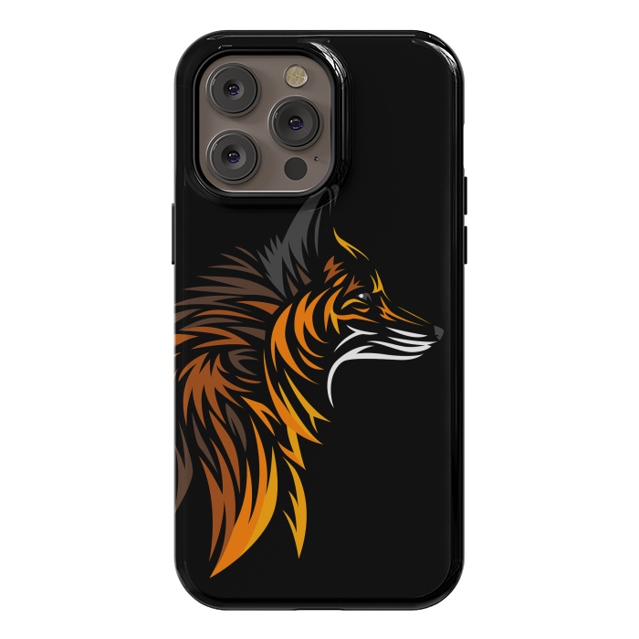iPhone 14 Pro max StrongFit Tribal fox face by Alberto